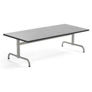 Stół PLURAL, 1600x800x500 mm, blat linoleum, szary, srebrny