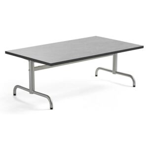Stół PLURAL, 1400x800x500 mm, blat linoleum, szary, srebrny
