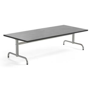 Stół PLURAL, 1800x800x500 mm, blat linoleum, ciemnoszary, srebrny