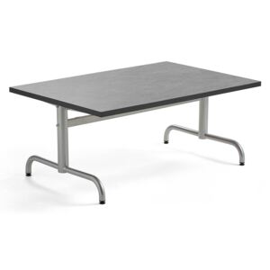 Stół PLURAL, 1200x800x500 mm, blat linoleum, ciemnoszary, srebrny