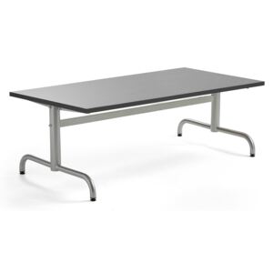 Stół PLURAL, 1400x700x500 mm, blat linoleum, szary, srebrny
