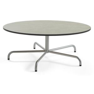 Stół PLURAL, Ø1300x500 mm, blat linoleum, szary, srebrny