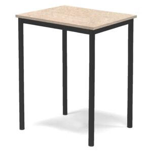 Stół Sonitus, 700x600x900 mm, rama czarna, dźwiękochłonne linoleum, beżowy
