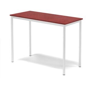 Stół SONITUS, 1200x600x900 mm, linoleum czerwony, biały
