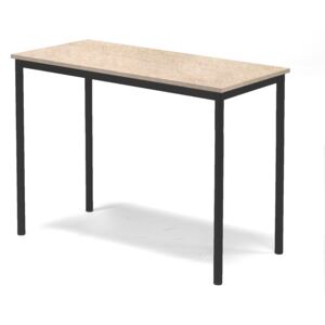Stół Sonitus, 1200x600x900 mm, rama czarna, dźwiękochłonne linoleum, beżowy