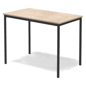Stół Sonitus, 1200x800x900 mm, rama czarna, dźwiękochłonne linoleum, beżowy