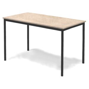 Stół Sonitus, 1400x700x800 mm, rama czarna, dźwiękochłonne linoleum, beżowy