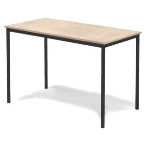 Stół Sonitus, 1400x800x900 mm, rama czarna, dźwiękochłonne linoleum, beżowy