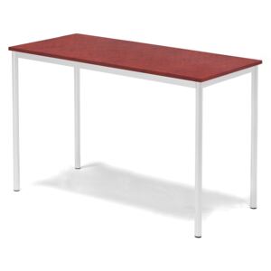 Stół SONITUS, 1400x700x900 mm, linoleum czerwony, biały