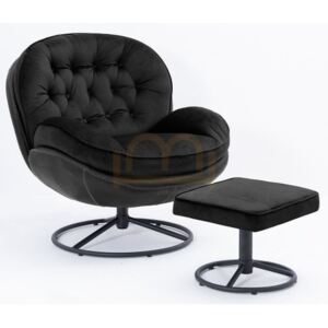 Fotel obrotowy LIMA z podnóżkiem kolor czarny