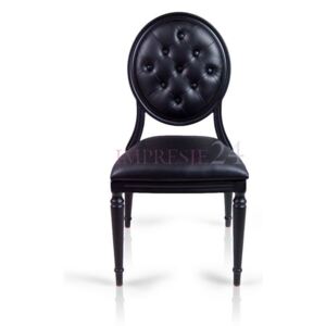 Krzesło Royal, wymienne, czarne obicie z eko-skóry, czarna, aluminiowa rama