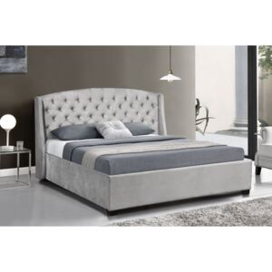 Łóżko z materacem tapicerowane 160x200 852 szary welur