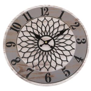 Zegar ścienny Mandala 34 cm, szary