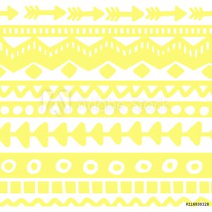 Fototapeta Bezszwowe żółte i białe tło geometryczne Etniczne ręcznie rysowane wzór tapety