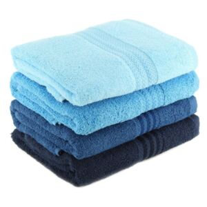 Komplet 4 niebieskich ręczników bawełnianych Rainbow Sky, 70x140 cm
