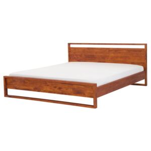Łóżko drewniane 140 x 200 cm ciemny brąz GIULIA II