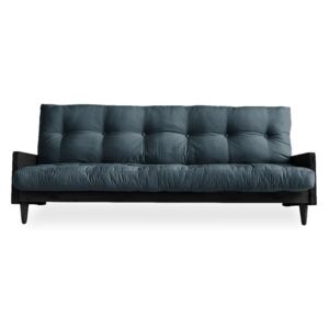 Sofa rozkładana z niebieskim obiciem Karup Indie Black