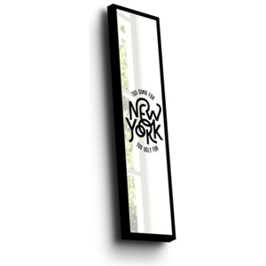 Dekoracja z elementami lustra w drewnianej ramce New York, 108x28 cm