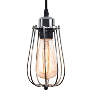 MCODO :: Industrialna lampa wisząca Cage w stylu Vintage chromowana