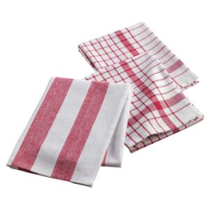 Ręczniki kuchenne 3 sztuki UTILO, 50 x 70 cm, kolor czerwony