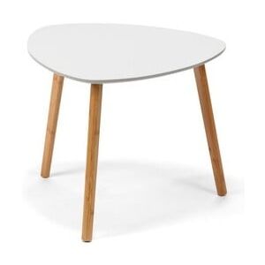 Biały stolik z nogami w naturalnej barwie loomi.design Viby