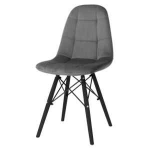 Ragnar krzesło tapicerowane ciemnoszare - welurowe