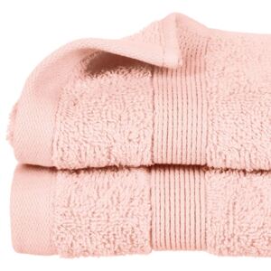 Bawełniany ręcznik do rąk z ozdobną bordiurą, różowy ręcznik łazienkowy z bawełny naturalnej