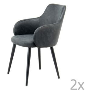 Komplet 2 czarnych krzeseł 360 Living Silas