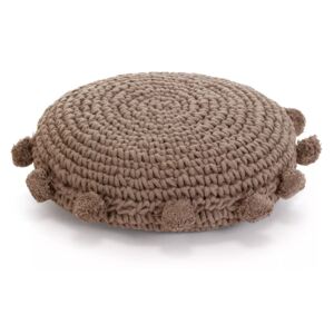 Dziana poduszka podłogowa, okrągła, bawełna, 45 cm, brązowa