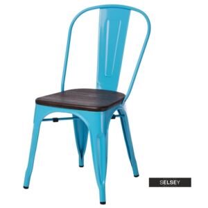 Krzesło Paris Wood niebieskie - sosna szczotkowana