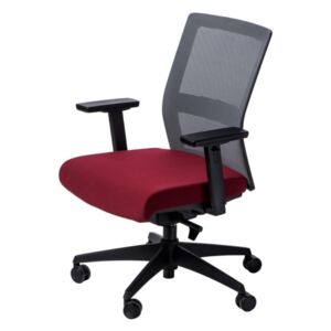 SELSEY Fotel biurowy Press szaro-czerwony z obrotowym siedziskiem