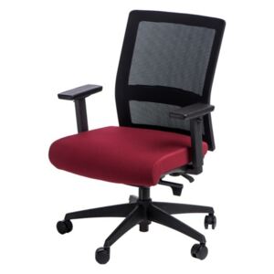 SELSEY Fotel biurowy Press czarno-czerwony z obrotowym siedziskiem
