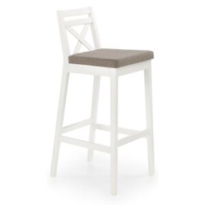 BORYS krzesło barowe wysokie biały / tap. Inari 23