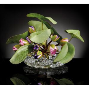 Fantastyczny szklany wazon marki VG z kwiatem Lotosu