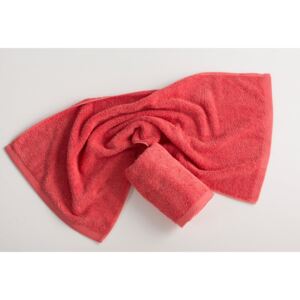 Czerwonoróżowy bawełniany ręcznik El Delfin Lisa Coral, 30x50 cm