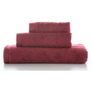 Zestaw 3 ciemnoczerwonych bawełnianych ręczników El Delfin Lisa Coral