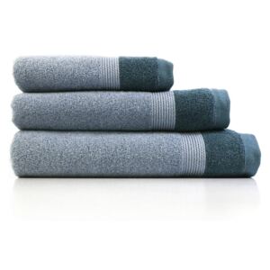 Zestaw 3 niebieskich bawełnianych ręczników Ethere Banda Blue