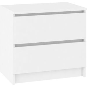Komoda K60, 2 szuflady, biała, 60x40x55 cm