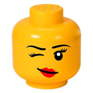 Żółty pojemnik w kształcie głowy LEGO®, ⌀ 16,3 cm