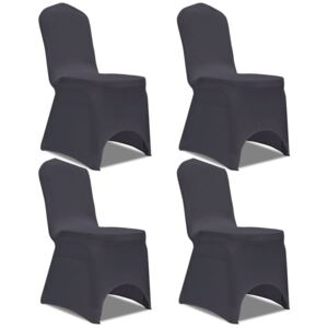 Elastyczne pokrowce na krzesła antracytowe 4 szt