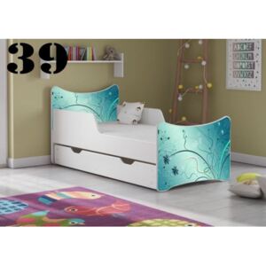 Łóżko SMB z materacem grafika NIEBIESKA, wniesienie i montaż