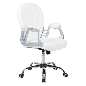 Krzesło biurowe skóra ekologiczna białe PRINCESS