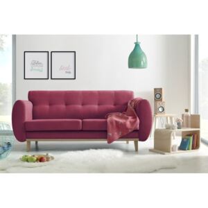 Czerwona sofa 3-osobowa Bobochic Paris Viking