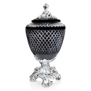 Stylowy kryształowy i bardzo klasyczny czarny wazon
