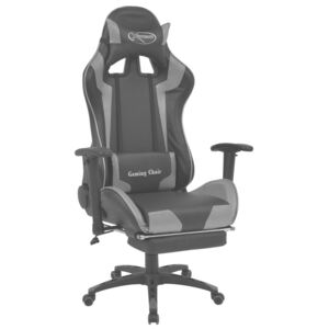 Regulowane krzesło biurowe z podnóżkiem, szare