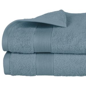 Ręcznik łazienkowy stworzony z bawełny w kolorze niebieskim