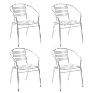 Krzesła ogrodowe, sztaplowane, 4 szt., aluminium