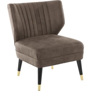Elegancki fotel o wyglądzie zamszu, szaro-brązowy