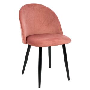 Różowe tapicerowane krzesło loftowe - Malori
