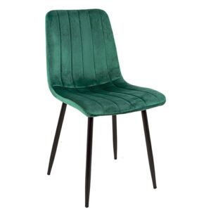 Zielone tapicerowane krzesło metalowe do salonu i jadalni - Ardesi